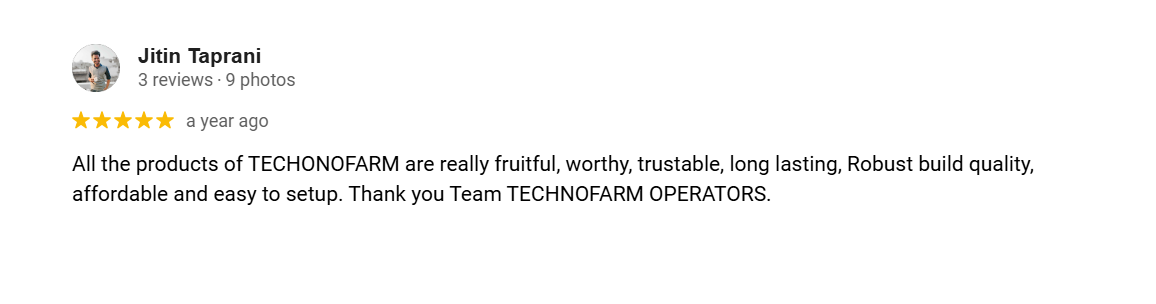TechnoFarm Testimonial 4