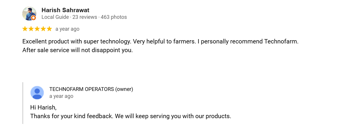 TechnoFarm Testimonial 5