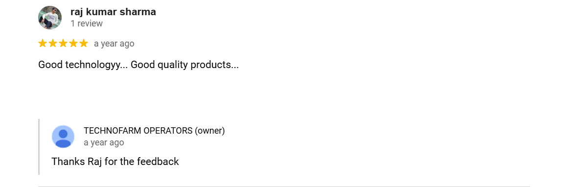 TechnoFarm Testimonial 8