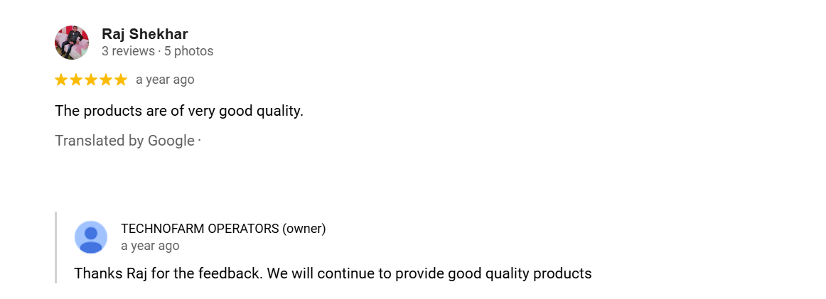 TechnoFarm Testimonial 9